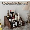 Toque Counter Top Wine Rack Storage Liquor Bottle Display Shelf Wooden Holders