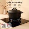 Toque 6.6L Cast Iron Dutch Oven Heavy Duty Casserole Dish Pot Stockpot With Lid