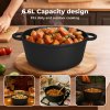 Toque 6.6L Cast Iron Dutch Oven Heavy Duty Casserole Dish Pot Stockpot With Lid