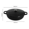 Toque Cast Iron Enameled Dutch Oven Bread Baking Casserole Pot Self-Basting Lid