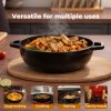 Toque Cast Iron Enameled Dutch Oven Bread Baking Casserole Pot Self-Basting Lid