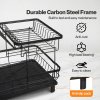 Toque 2 Tier Dish Drainer Rack Drip Tray Cutlery Holder Plate Rack Kitchen Sink