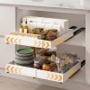 Toque Pull Out Cabinet Organizer Adhesive 2 Pcs Expandable White Storage Drawers