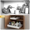 Toque Pull Out Cabinet Organizer Adhesive 2 Pcs Expandable White Storage Drawers