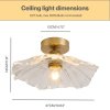 Emitto Ceiling Light Flower Clear Glass Fixture Chandelier Flush Mount 2 PCS