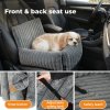 Skylos Dog Car Seat Booster Bed Carrier Memory Foam Travel Pet Seat Dark Grey