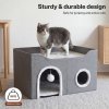 Skylos Cat House 2-Layer Large Soft Cave Cube Fluffy Ball Grey Scratching Board