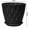 TOQUE Plant Pots,5Pc 20cm Plant Pots Indoor,Drainage,PP Plastic,Black