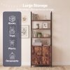 Levede Bookshelf 6 Tier Adjustable Display Shelf90kg Living Room Walnut Colour