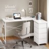 Levede Corner Desk L Shaped with Drawers Power Outlet Office Gaming Wood White