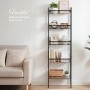 Levede Behind Door Storage Organiser Narrow 5-Tier Bathroom Shelves Steel Black