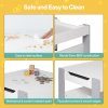 Dekko Kids Table and Chairs Set 2-in-1 Flip Top Storage Activity Play Study Grey