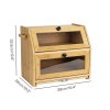 TOQUE 33L Bamboo Bread Bin with Cutting Board Bread Storage Box Natural