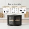 Bread Bin Corner Bread Bin for Kitchen Double-Layer Bamboo Box Black