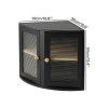 Bread Bin Corner Bread Bin for Kitchen Double-Layer Bamboo Box Black