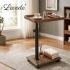 Levede C Shaped Side Table Height Adjustable Rolling 360° Swivel Top End Table