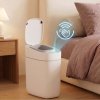 Toque Smart Trash Bin Slim Sensor Bathroom Bin With Lid Silent Open Close White