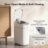 Toque Smart Trash Bin Slim Sensor Bathroom Bin With Lid Silent Open Close White