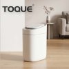 Toque Smart Trash Bin Slim Sensor Bathroom Bin With Lid Silent Open Close White