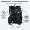 Swifto Hiking Backpack Foldable 20L Water Resistant Daypack Camping Black
