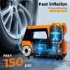 Manan 150PSI Car Tyre Inflator 12V Digital Air Compressor Auto-Off LED Fast Pump