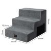 Skylos Dog Steps Pet Stairs Ramp 3 Step for High Bed Sofa Memory Foam Washable