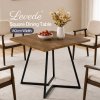 Levede dining table square dining table 80cm 25mm metal frame MDF Walnut