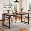 Levede Dining Table 4-6 Seater Retro Kitchen Adjustable Foot for Home Walnut