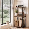Levede Retro Record Player Stand 3 Tier Storage for Vinyl Records Brown