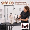 Skylos Dog Grooming Table Arm Adjustable 270 Steel Clamp Hammock for Home Black