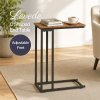 Levede Side Table C Shaped Space Saving for Sofa Bedroom Rustic Brown