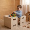 Levede Kids Table And Chair Sets 3-in-1 Adjustable Baby Safe Plywood Light Brown