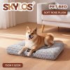 SKYLOS Plush Dog Bed Soft Rose Velvet Non-Slip Pet Crate Keneel Mattress Mat L