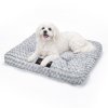 SKYLOS Small Dog Bed Soft Rose Velvet Non-Slip Pet Crate Keneel Mattress Mat
