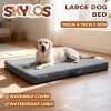 SKYLOS Washable Dog Bed Waterproof Plush Non-Slip Pet Mattress for Large Dogs