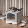 Skylos Cat Litter Box Foldable Entry Top Exit Anti Tracking Cat Litter Tray