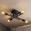 EMITTO Semi Flush Mount Ceiling Light Fixture Matte Black 4 Light E27 Socket