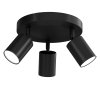 EMITTO 3-Way Spotlight Ceiling Light Adjustable GU10 Modern Black Round Base