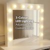 Levede Vanity Makeup Dressing Table White with Led Light Mirror Drawer PU Stool
