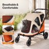 Skylos Dog Stroller Pet Pram Foldable Shock Absorbing Wheels Outdoor Orange