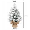 Santaco Christmas Tree Mini 49cm Snow Flocked PVC LED Tabletop Desk Xmas White
