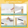 Dekko Kids Table and Chairs Set 2-in-1 Flip Top Storage Activity Play Study Grey