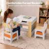 Dekko Kids Table and Chairs Set 2-in-1 Flip Top Storage Activity Play Study Grey