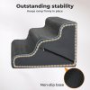 Skylos 2-in-1 Dog Steps for Bed,Adjustable 3-Steps High Density Foam Dog Ramp for Sofa