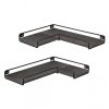 Levede Floating Shelves Set of 2 L-Shaped Corner Shelves Wall Mounted Black