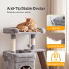 Skylos Cat Tree Tower Large Perch Condo Sisal Scratcher Indoor Felines Grey