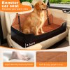 Skylos Dog Booster Car Seat Travel Carrier Bed Basket for Pet up to 100lbs Brown