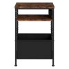 Slim Side Table with Charging Station Storage Narrow End Table Sofa Living Room
