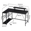 Levede L-Shaped Gaming Desk Computer Table with RGB Lights Power Outlets 132.5CM