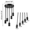 Emitto Ceiling Lights 5 Lights Flush Fitting Pendant Lamp E27 Base Black